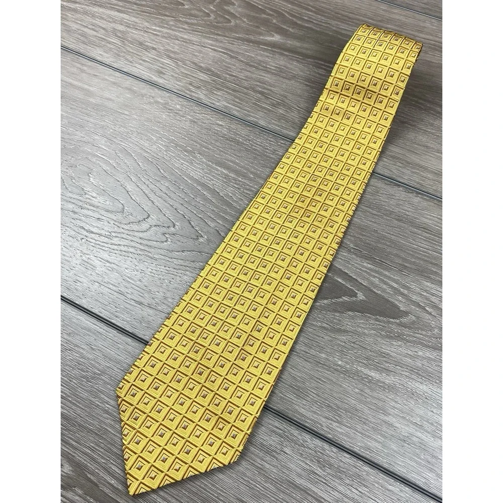 Robert Talbott Men's Best Of Class Square‎ Pattern Necktie Gold 57